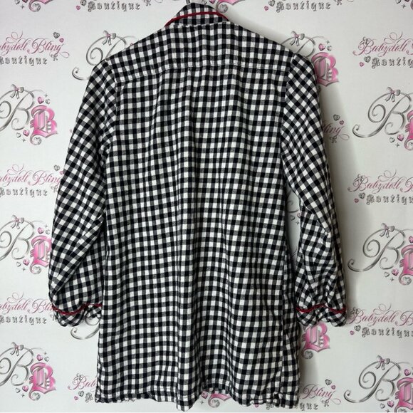 Rocky Mountain flannel company Black and White Checkered Top loon bird - Picture 3 of 6